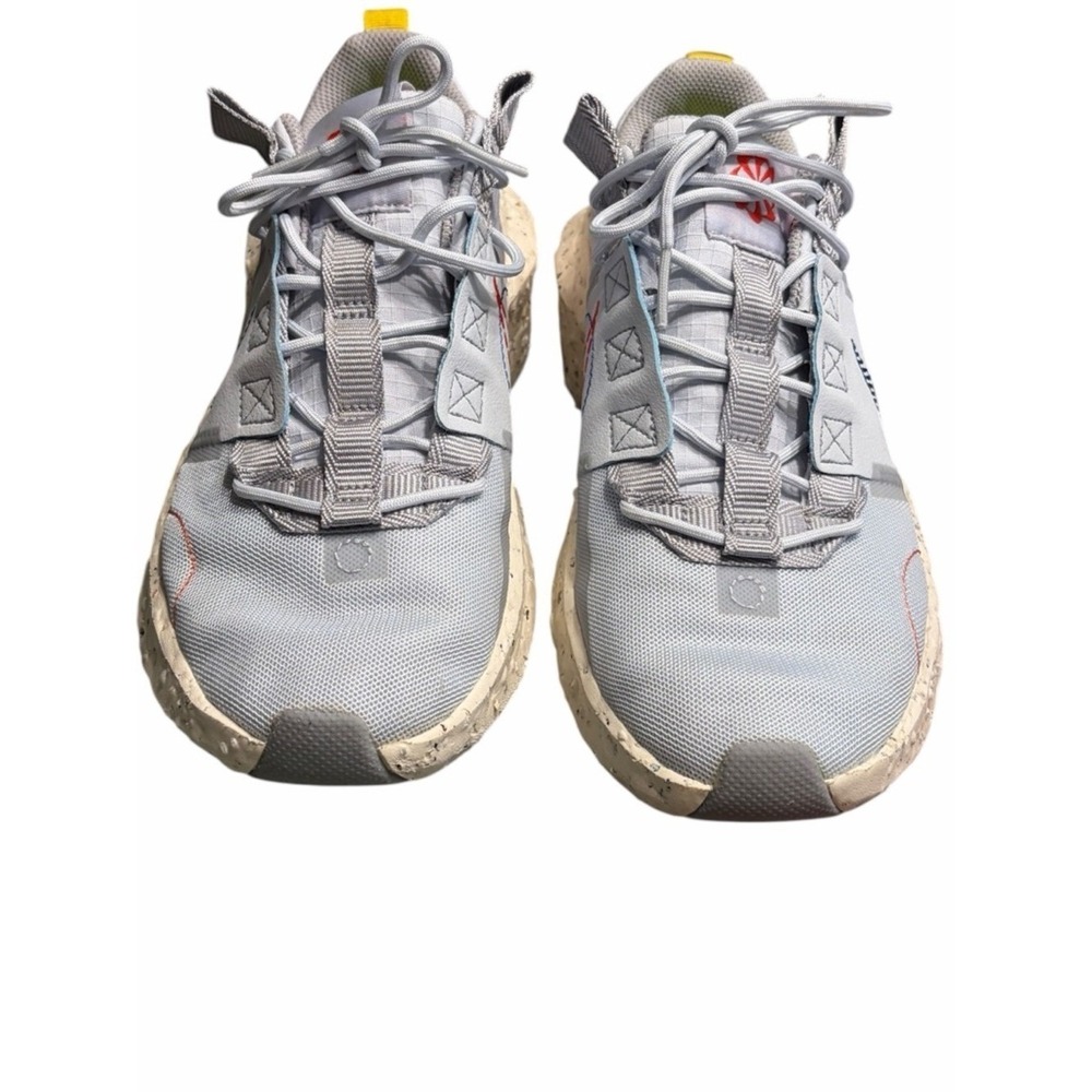 Nike Men's Light Blue Sneakers with Purple Swoosh and Yellow Heel Tab - Picture 3 of 9